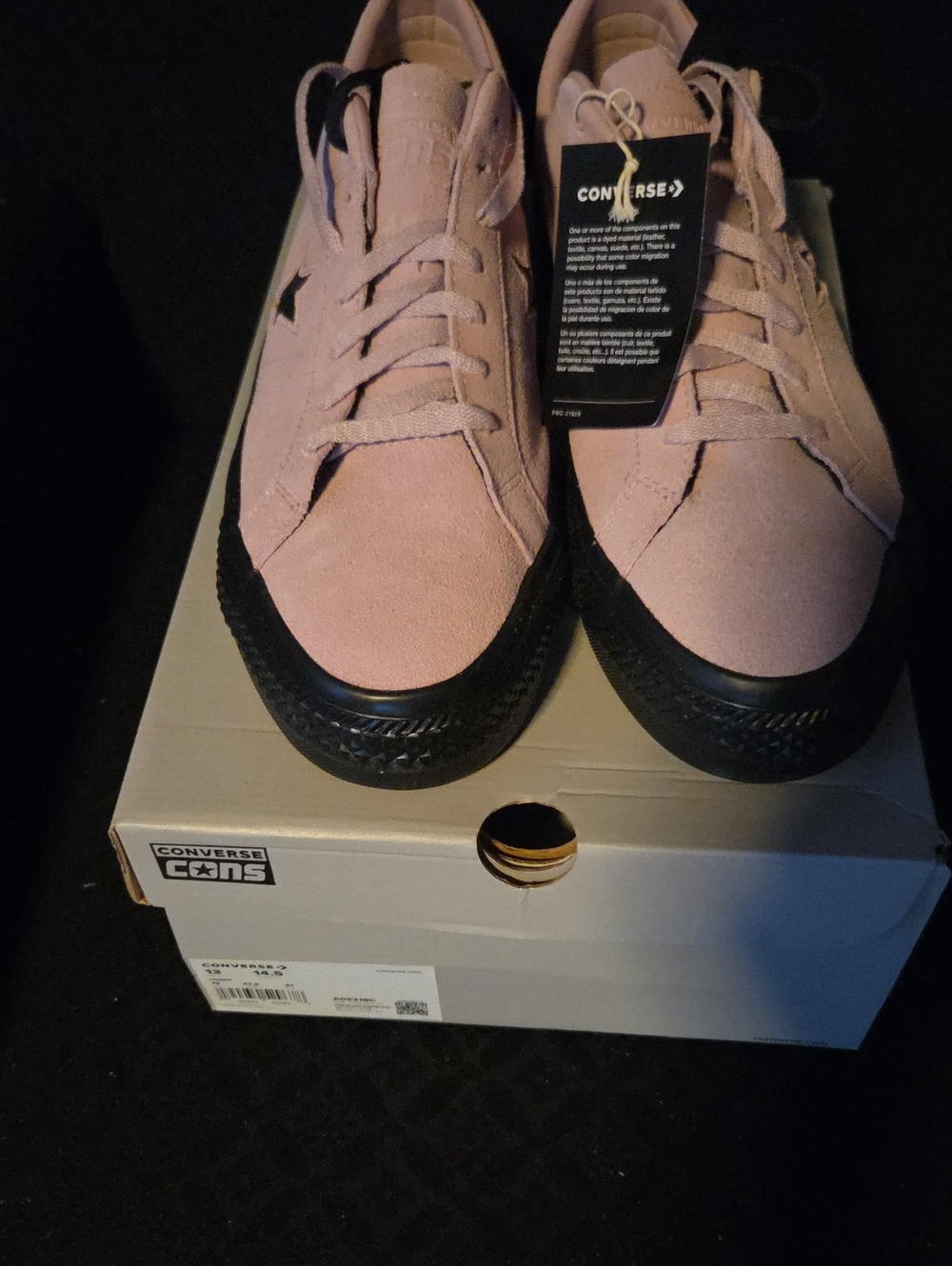 Converse Pink Suede Low-Top Sneakers with Black Sole